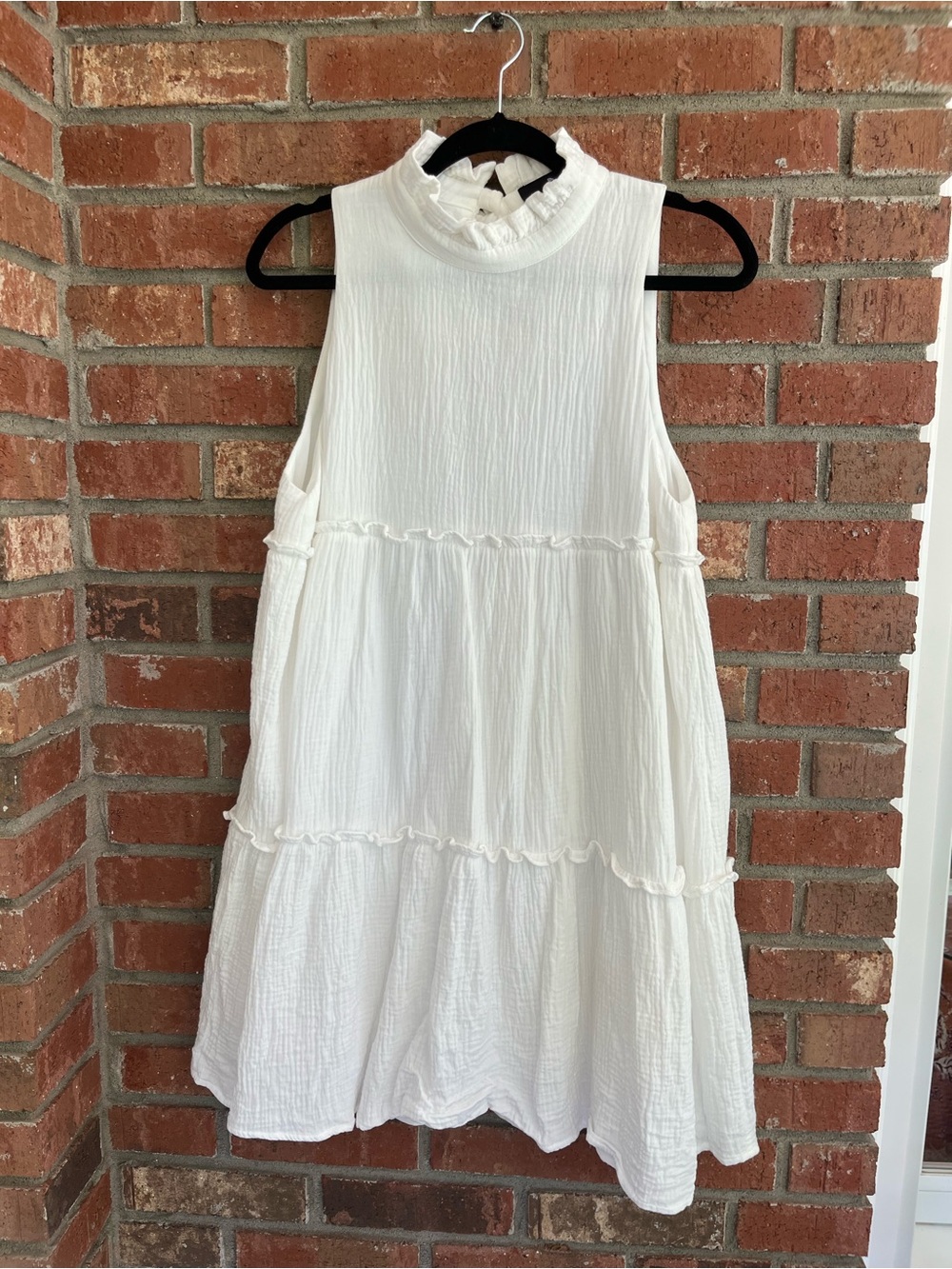 Pomander Place White Tiered Mini Dress